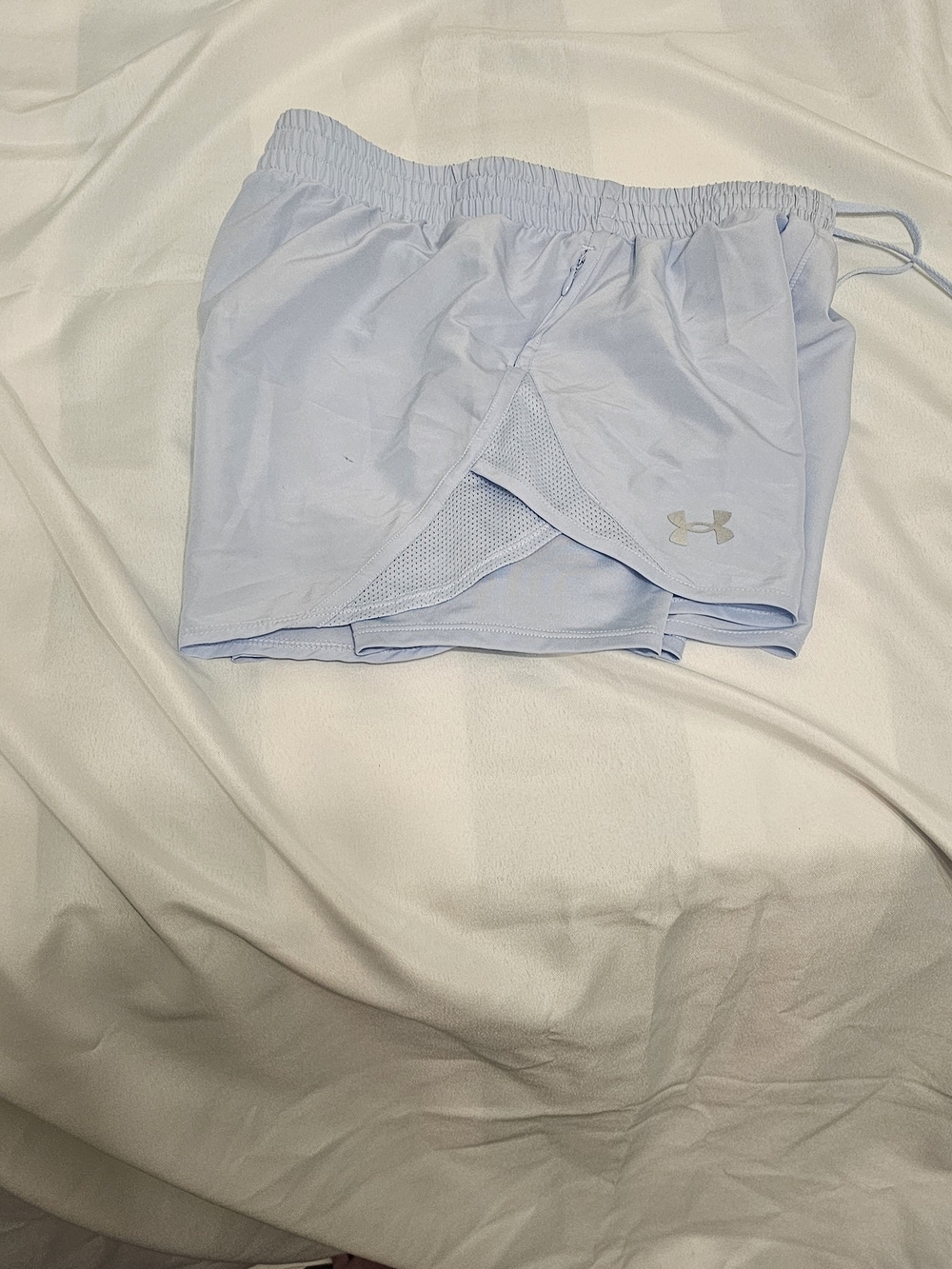 Under Armour Women's Pale Blue Athletic Shorts with Liner